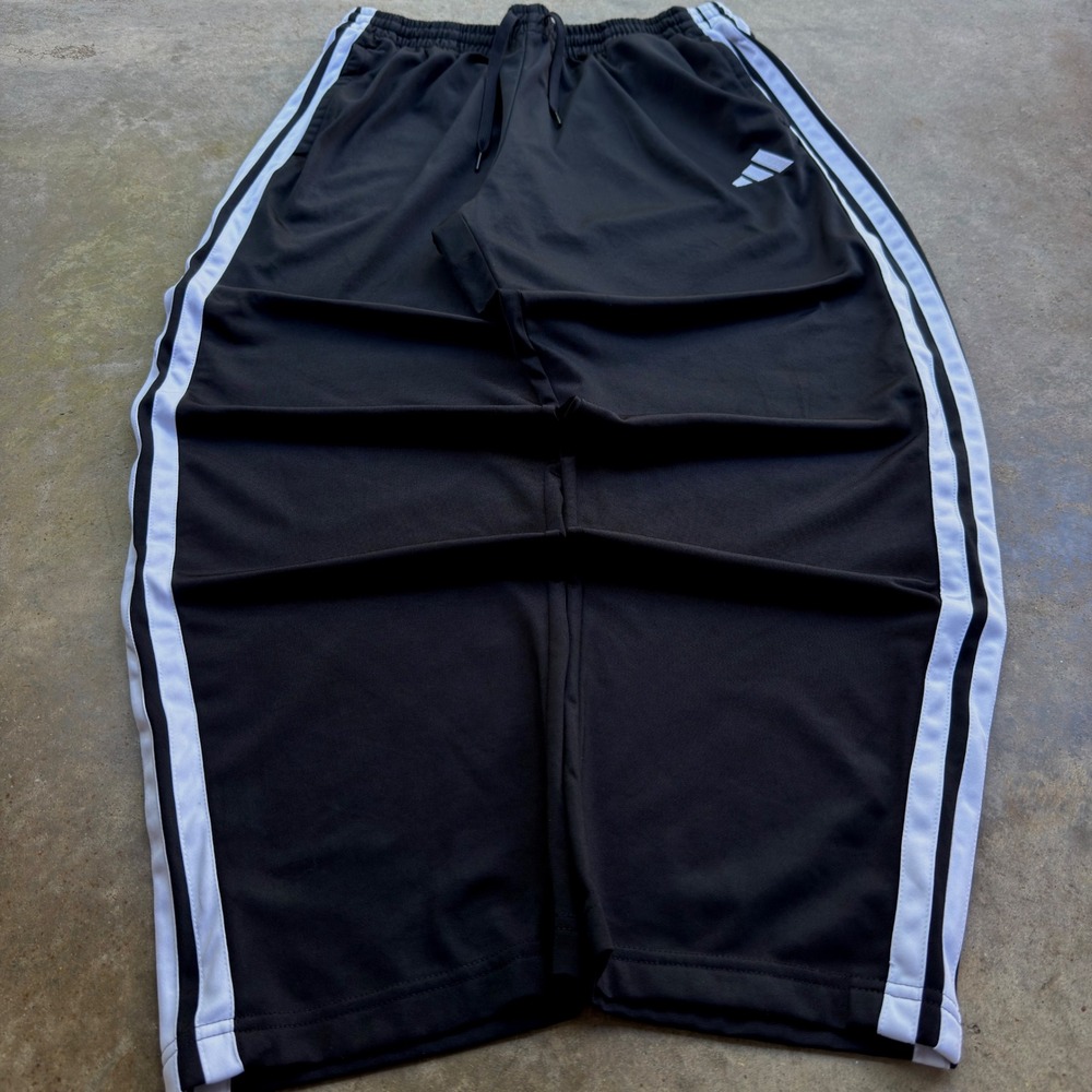 Vintage Y2K Adidas Track Pants Wide Leg Sportswear Black XL (h3)